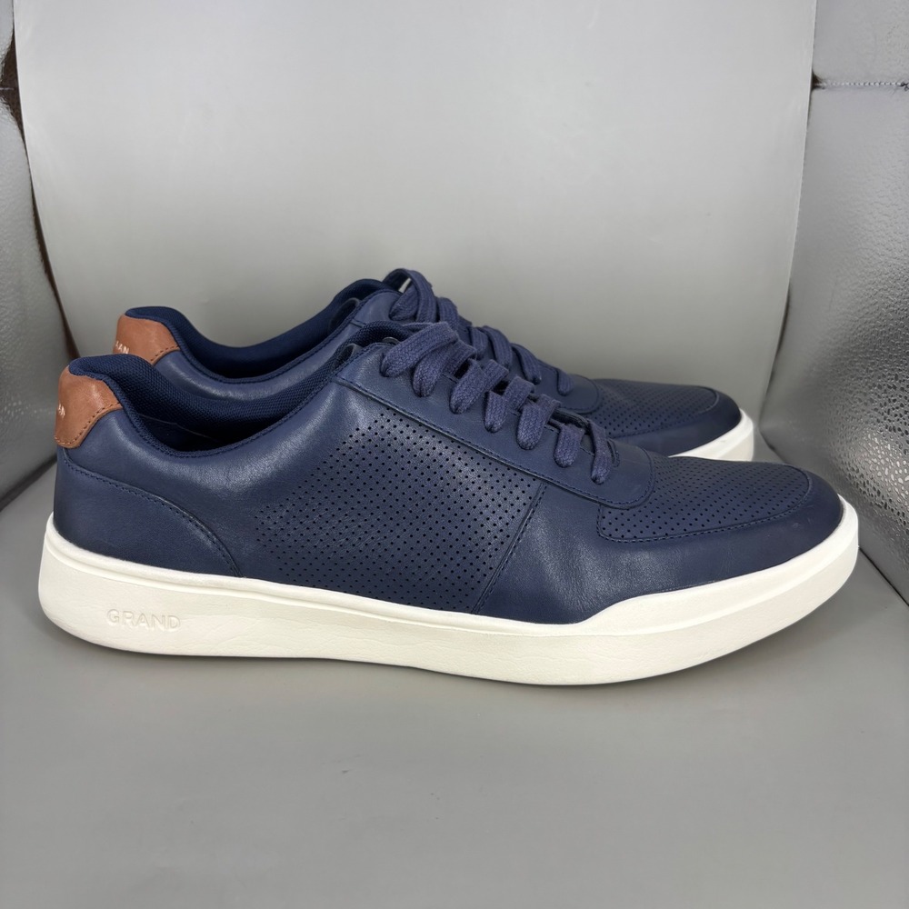 Cole Haan Grand Crosscourt II Navy Blue Leather Sneakers Mens 10M C33990